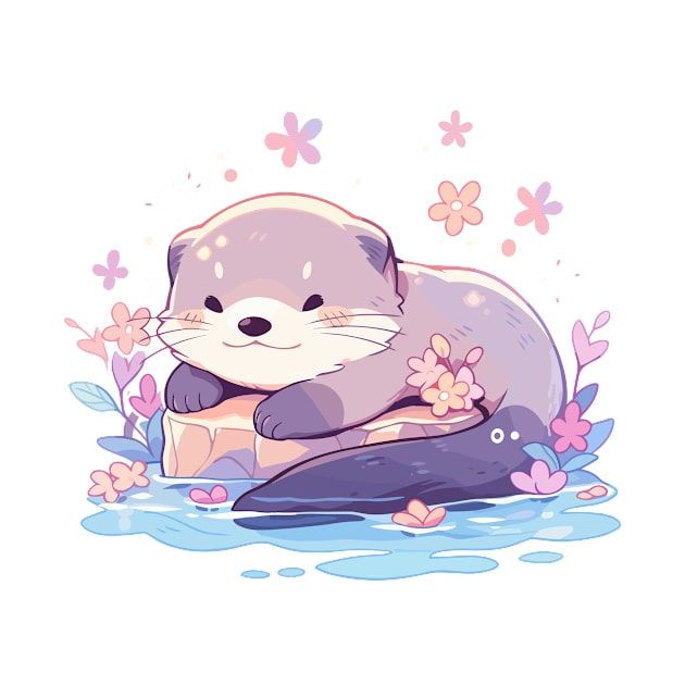 Happy Baby Sea Otter by Kawaii Kingdom