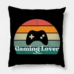 Ultimate Gamer Shirt - Vintage Controller & Sunset Design Pillow