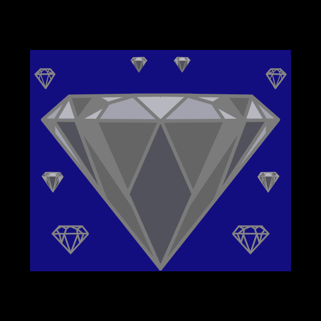 Silver diamond on sapphire by Aesir_Artwork