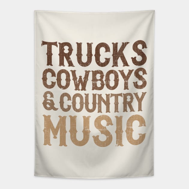 Trucks Cowboys Country Music Country Roads Tapestry TeePublic