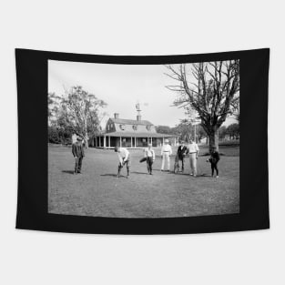 Golfing on Shelter Island, 1904. Vintage Photo Tapestry