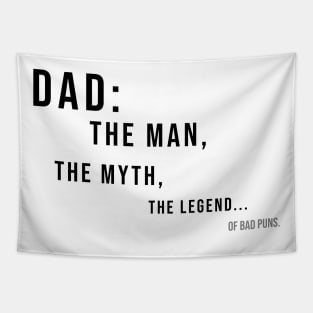 DAD: THE MAN, THE MYTH, THE LEGEND...OF BAD PUNS | Minimal Text Aesthetic Streetwear Unisex Design for Fathers/Dad/Grandfathers/Grandpa/Granddad | Shirt, Hoodie, Coffee Mug, Mug, Apparel, Sticker, Gift, Pins, Totes, Magnets, Pillows Tapestry