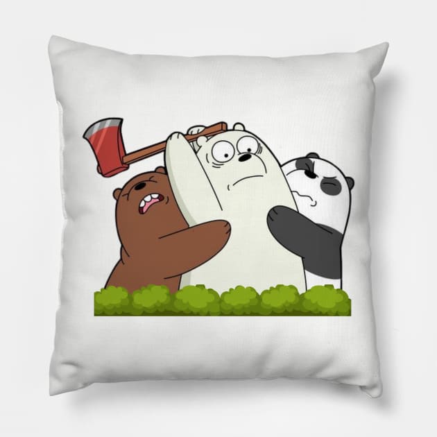 The Unlikely Trio Pillow by Imanarifirmanto