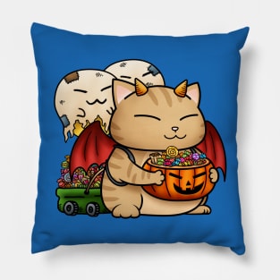 Halloween Cat Devil Kitty Pillow