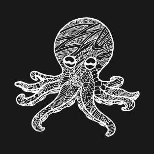 Octopus Zentangle - White Lace T-Shirt