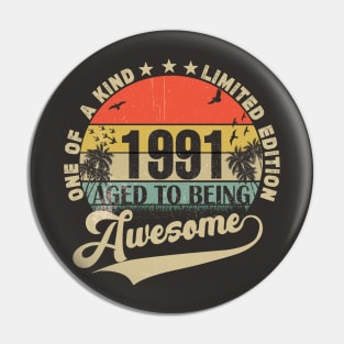 Vintage Year 1991 Pin