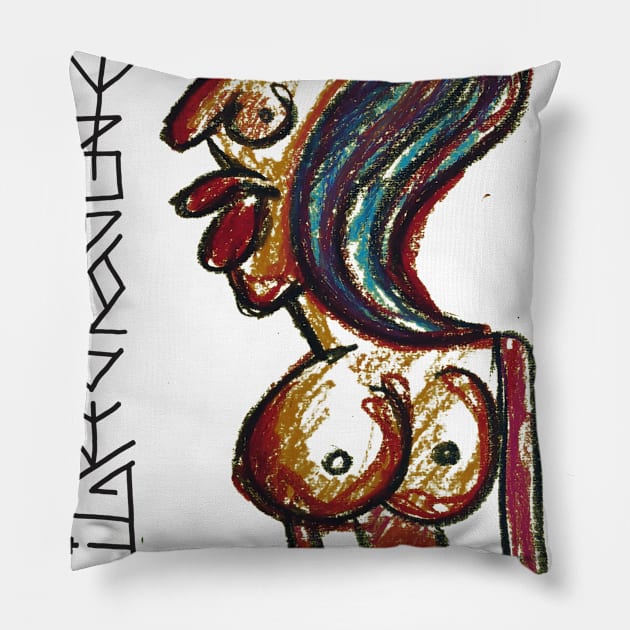 primitive woman Pillow by Tigredragone