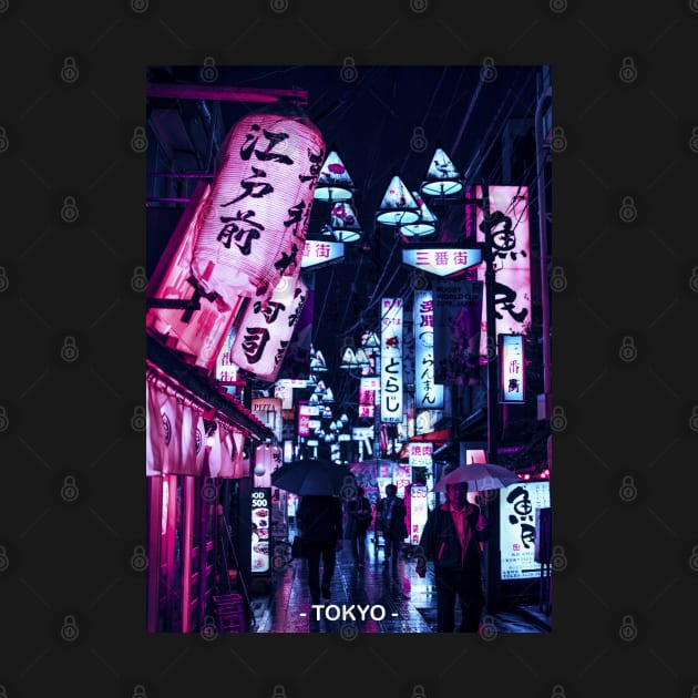 Tokyo Street Neon Synthwave by JeffDesign