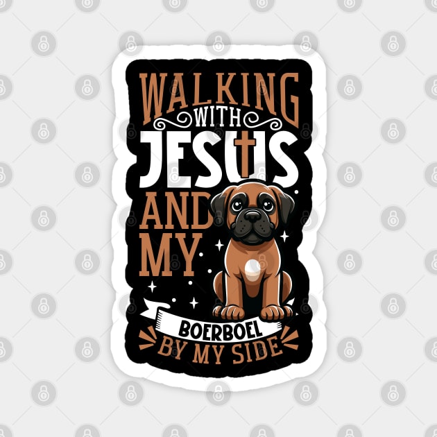 Jesus and dog - Boerboel Magnet by Modern Medieval Design