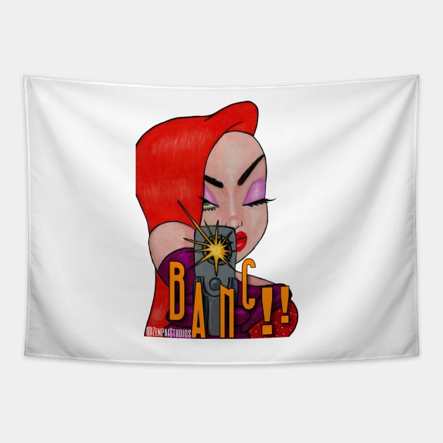 Jessica Rabbit II Tapestry by Zenpaistudios