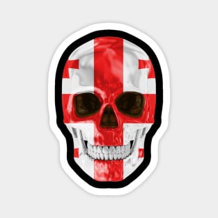 Georgia Flag Skull - Gift for Georgian With Roots From Georgia Magnet