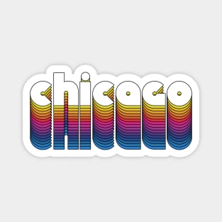 Chicago Pride // Retro Rainbow Design Magnet