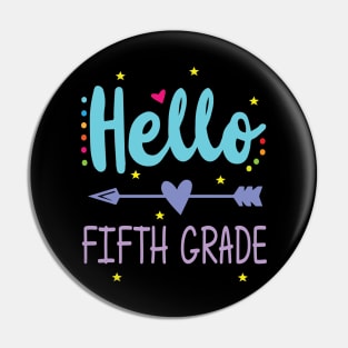 Heart Arrow Teacher Student Back To School Hello Fifth Grade Pin