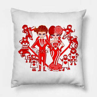 King and Queen of Hearts Pillow