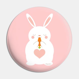 Bunny with carrot Pin