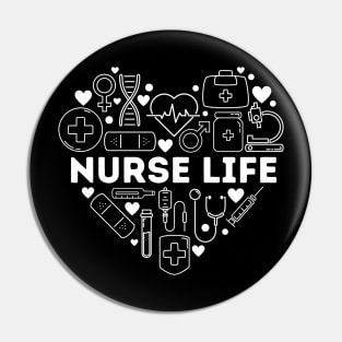 Nurse Life Heart Shape Nursing Week RN LPN CNA Healthcare Pin