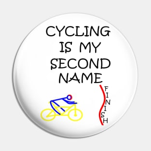 Stick Figure Cycling Pin