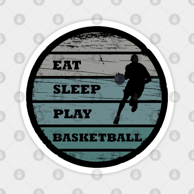 basketball vintage retro sunset Magnet by omitay