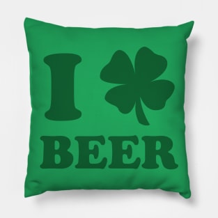 I Shamrock Beer Green Print Pillow