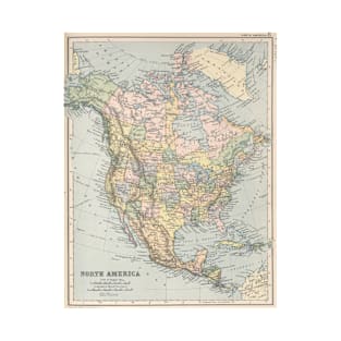 Vintage Map of North America (1892) T-Shirt