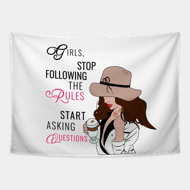 Stop Following The Rules Tapestry by By Diane Maclaine