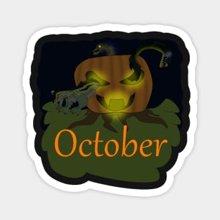 Spooky Month Magnet for Sale by meggyroarsCo