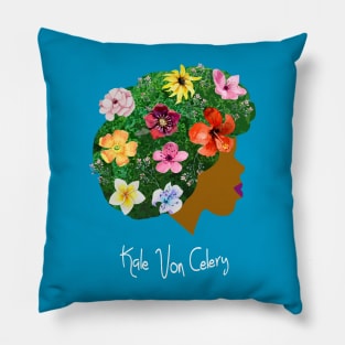 Kale Von Celery Floral Afro Pillow