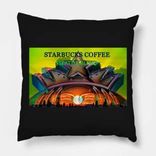 Seattle blend Starbucks Coffee label art Pillow