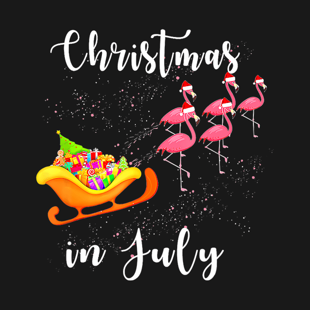 Funny Flamingo Pink Camping Car Christmas in July by mccloysitarh