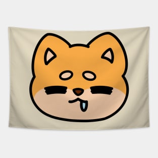 Drooling Shiba Face Tapestry