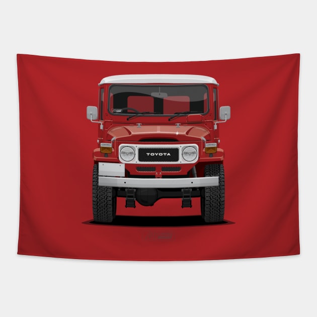 TLC FJ40 Hardtop Red Front Tapestry by ARVwerks