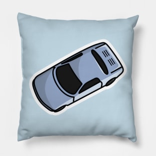 Sports Blue Car Sticker up view vector illustration. Vehicle transportation icon concept. Sports racing car sticker design logo with shadow. Pillow