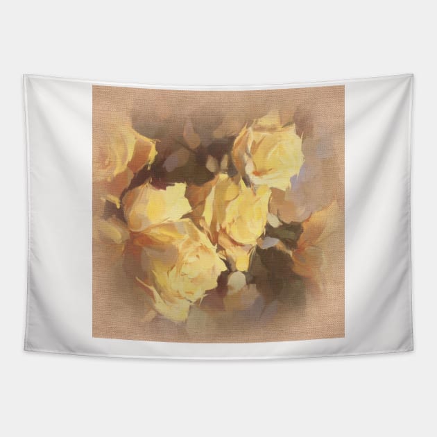 Vicorian Roses Neck Gator White Rose Painting Tapestry by DANPUBLIC