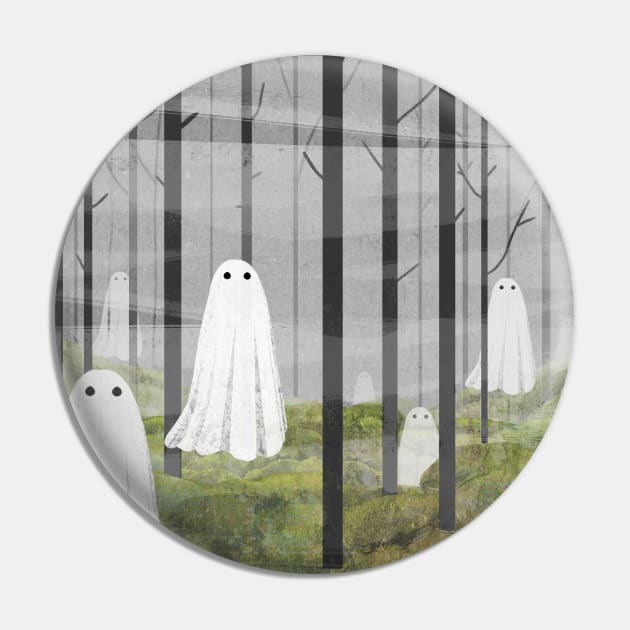 The woods are Full Of Ghosts Pin by KatherineBlowerDesigns