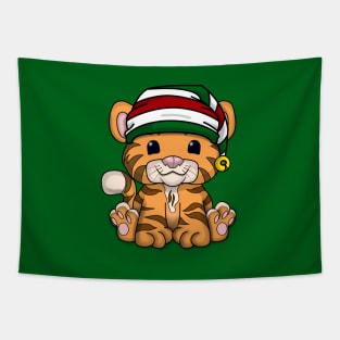 Christmas Tiger Tapestry