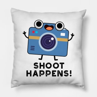 Shoot Happens Cute Camera Pun Pillow