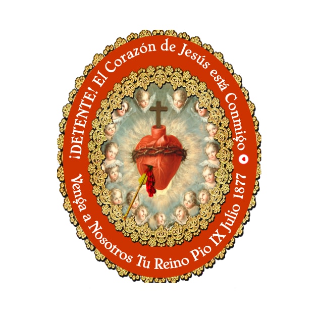 Detente Spanish Sagrado Corazon Sacred Heart of Jesus Catholic Prayer WHT by hispanicworld