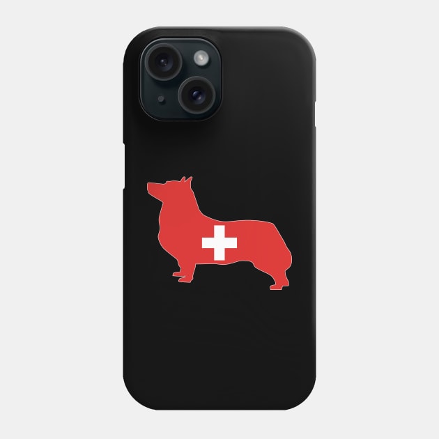 Swedish Vallhund Switzerland Flag Filled Phone Case by DPattonPD