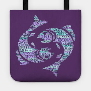 Pisces Fish Word Cloud Tote