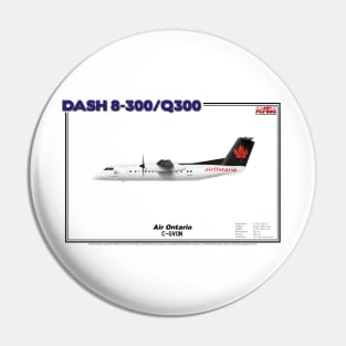 DeHavilland Canada Dash 8-300/Q300 - Air Ontario (Art Print) Pin