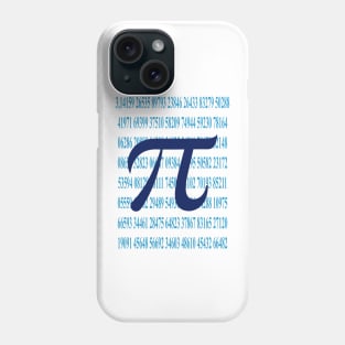 Dark Blue Pi And Light Blue Numbers Phone Case