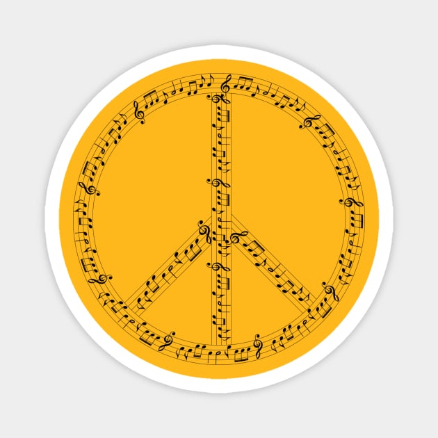 Peace Sign Music Notes Magnet by SistersTrading84