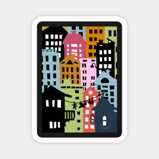 Nightscape City Buildings Magnet