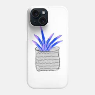 Blue purple succulent watercolor Phone Case