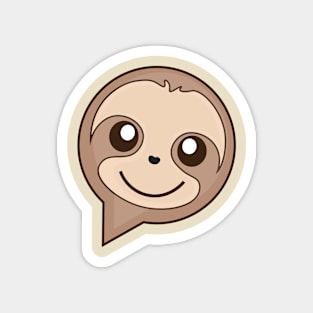 Cute Sloth Cartoon Character in Speech Bubble Magnet