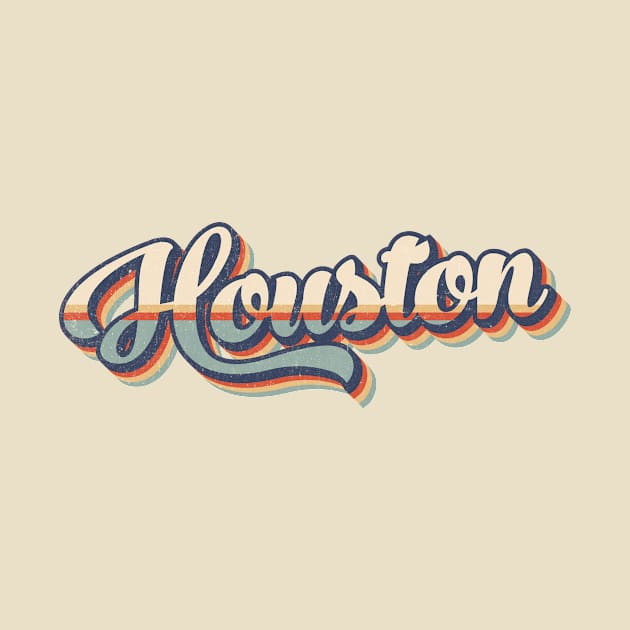 Houston // Retro Vintage Style by Stacy Peters Art