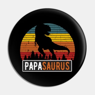 PapaSaurus Dad T-Rex Dinosaur Retro Father Pin