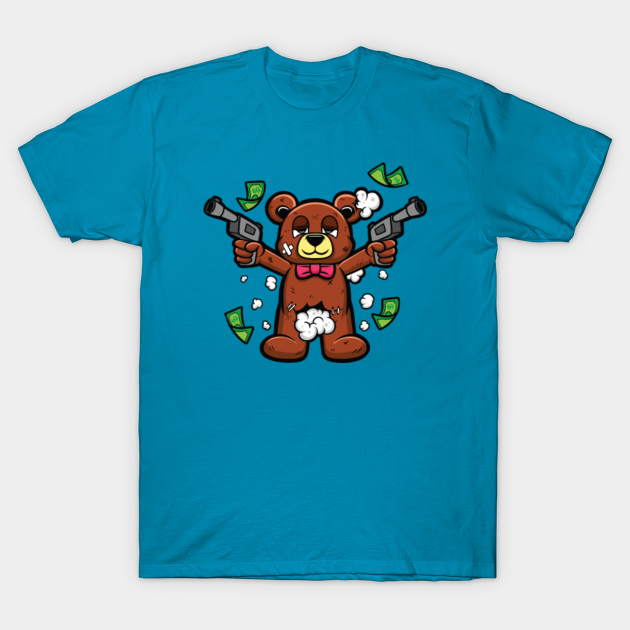 Teddy Bear Pointing Guns - Bear - T-Shirt | TeePublic