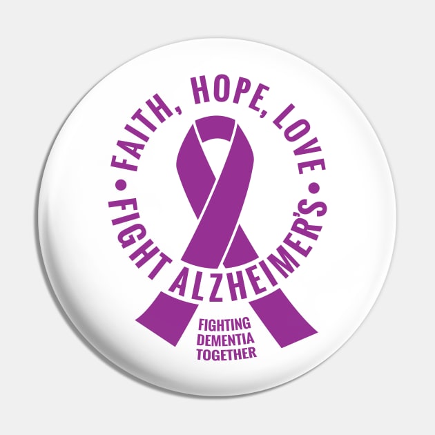 Alzheimer's Awareness T-shirt. Fight Alzheimer's Ribbon Pin by spacedust