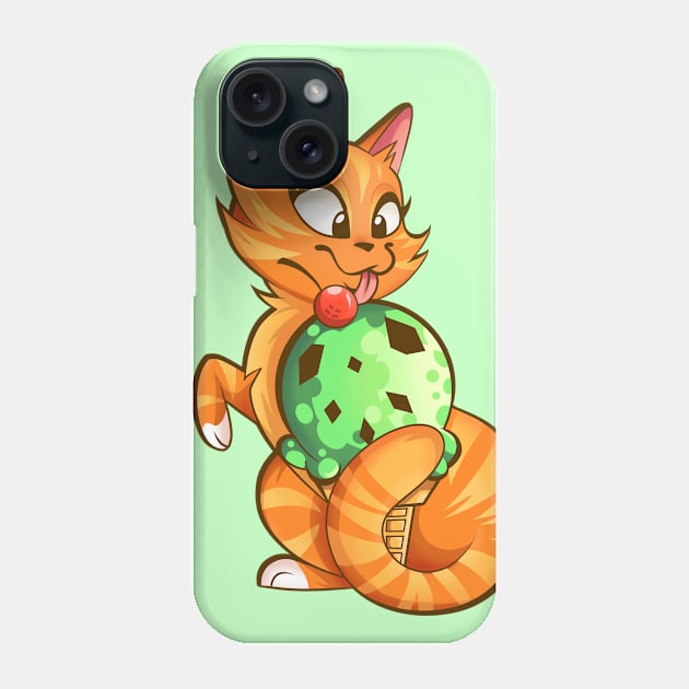 Minty Kitty No Background Phone Case by Snuggiepug